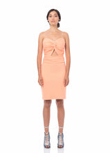 Load image into Gallery viewer, &#39;TWIST OF FATE&#39; ORGANIC COTTON DRESS PEACH