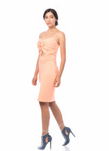 Load image into Gallery viewer, &#39;TWIST OF FATE&#39; ORGANIC COTTON DRESS PEACH